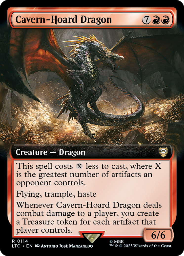 Cavern-Hoard Dragon (Extended Art) [The Lord of the Rings: Tales of Middle-Earth Commander] | Card Citadel