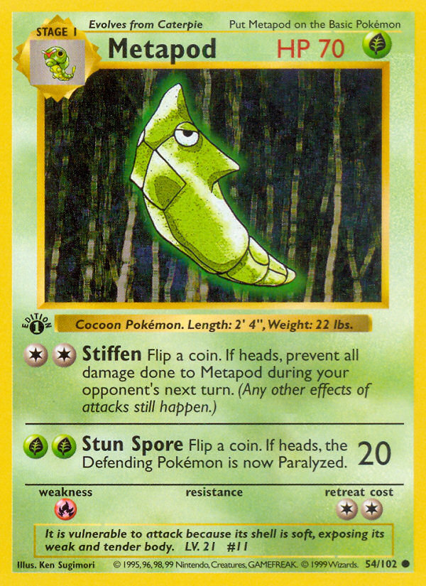 Metapod (54/102) (Shadowless) [Base Set 1st Edition] | Card Citadel