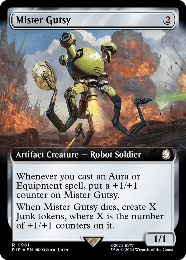 Mister Gutsy (Extended Art) (Surge Foil) [Fallout] | Card Citadel