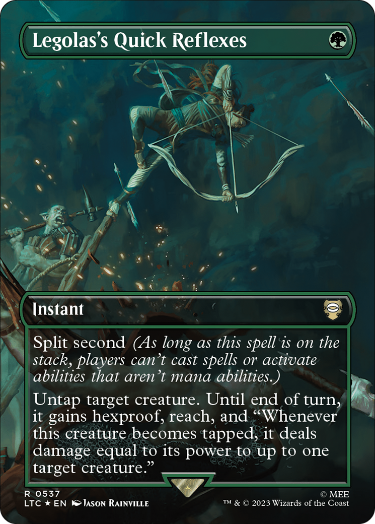 Legolas's Quick Reflexes (Borderless) (Surge Foil) [The Lord of the Rings: Tales of Middle-Earth Commander] | Card Citadel