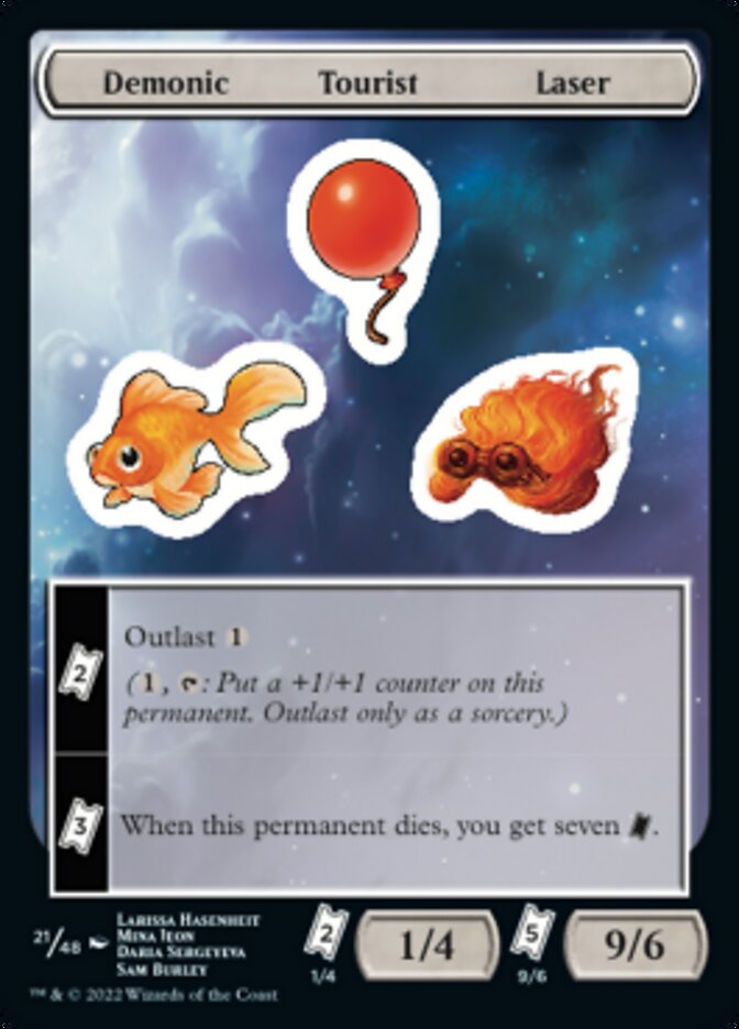 Demonic Tourist Laser [Unfinity Stickers] | Card Citadel