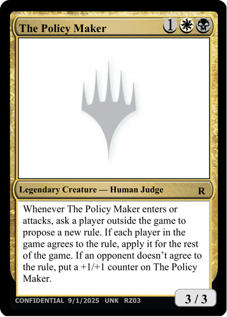 The Policy Maker [Unknown Event] | Card Citadel