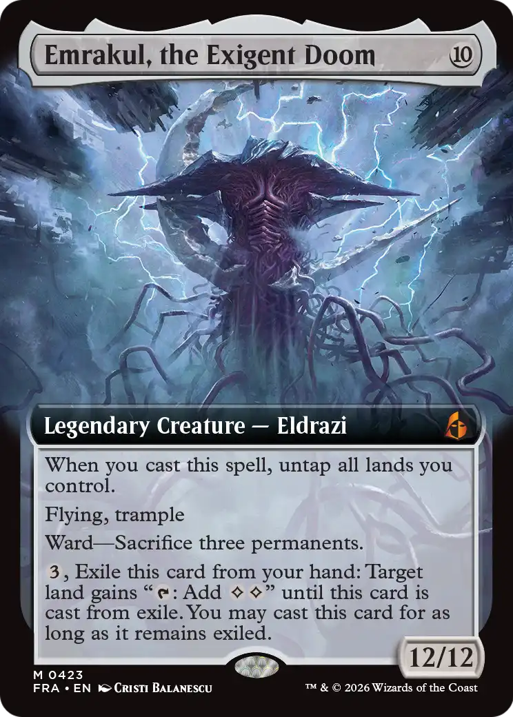 Emrakul, the Exigent Doom (Extended Art) [Reality Fracture] | Card Citadel