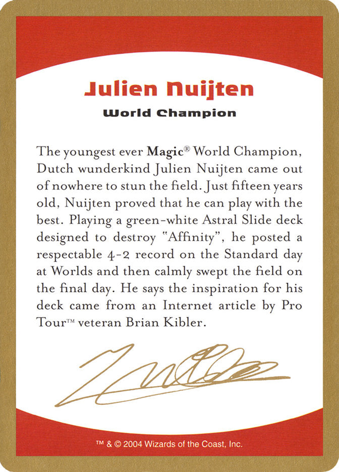 Julien Nuijten Bio [World Championship Decks 2004] | Card Citadel