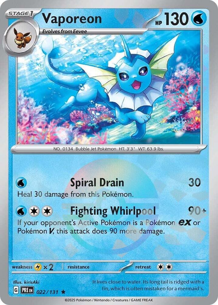 Vaporeon (022/131) (Poke Ball Pattern) [Scarlet & Violet: Prismatic Evolutions] | Card Citadel