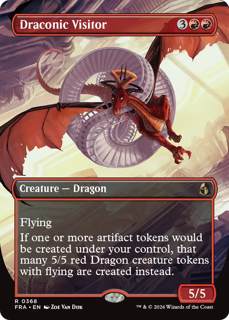 Draconic Visitor (Borderless) [Reality Fracture] | Card Citadel