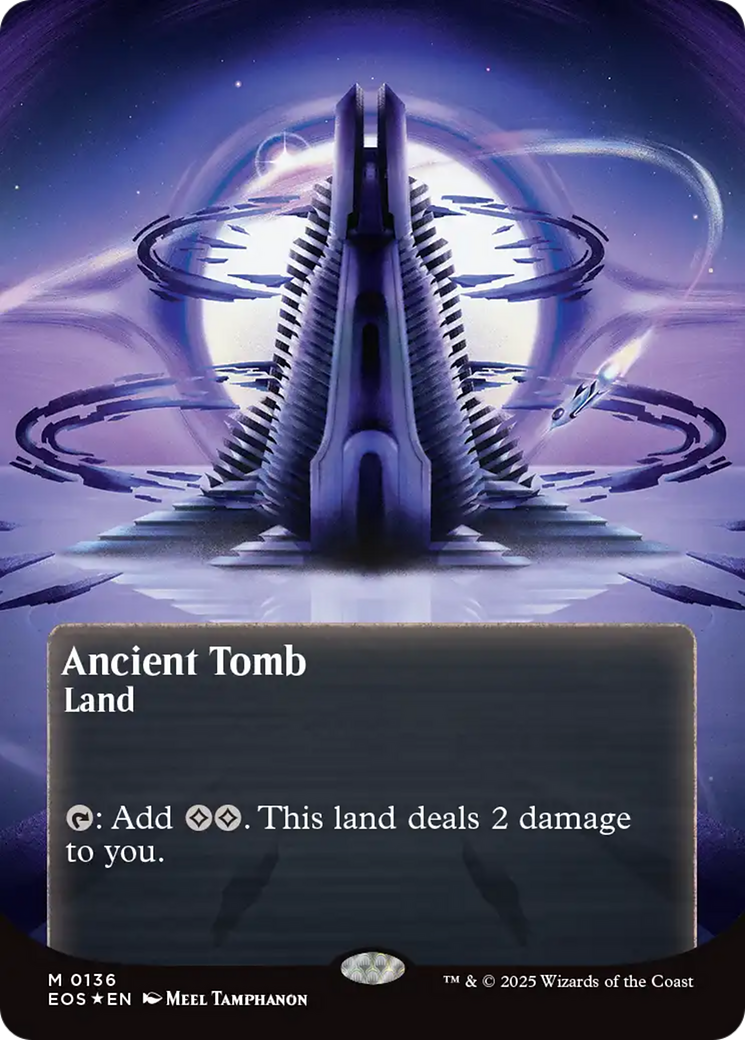 Ancient Tomb (0136) (Borderless) (Galaxy Foil) [Edge of Eternities: Stellar Sights] | Card Citadel