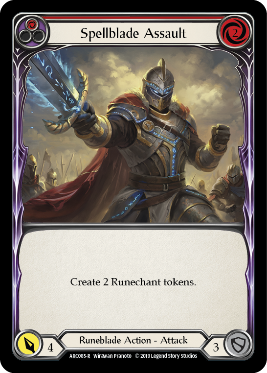 Spellblade Assault (Red) [ARC085-R] (Arcane Rising)  1st Edition Rainbow Foil | Card Citadel