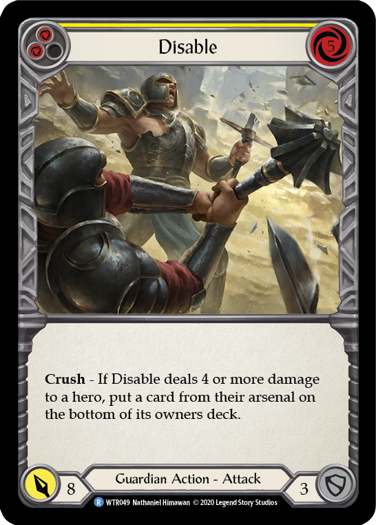 Disable (Yellow) [U-WTR049] (Welcome to Rathe Unlimited)  Unlimited Rainbow Foil | Card Citadel