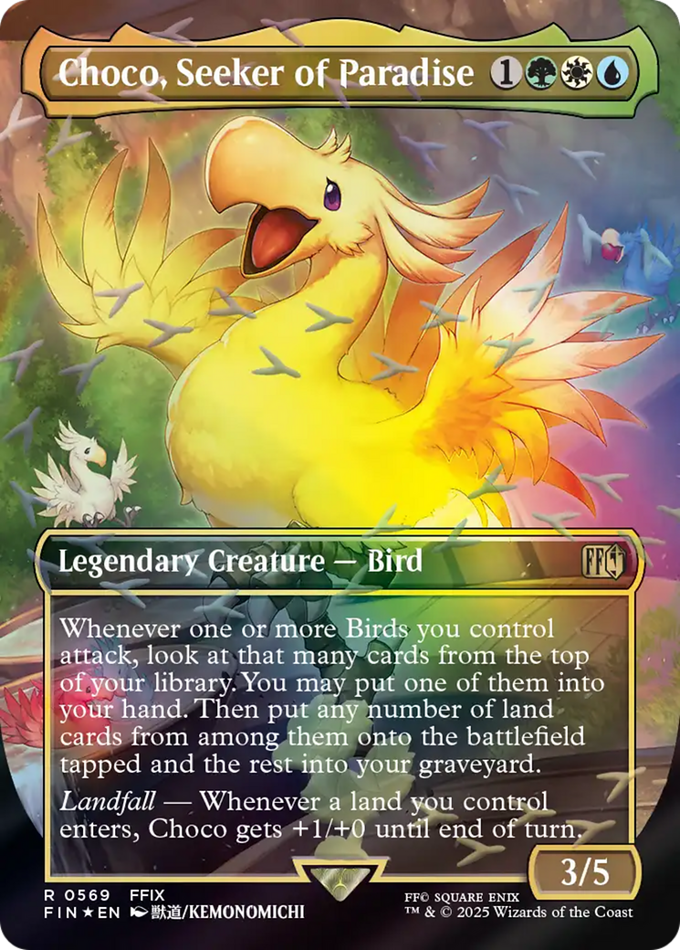 Choco, Seeker of Paradise (Borderless) (Chocobo Track Foil) [FINAL FANTASY] | Card Citadel