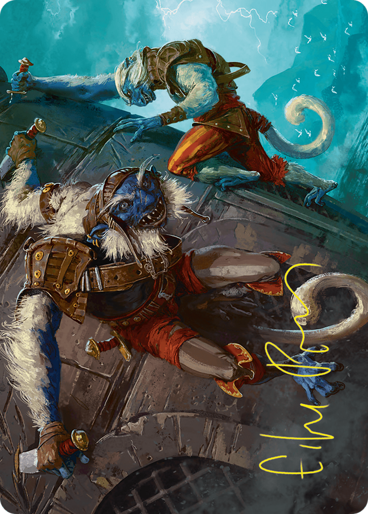 Goblin Boarders Art Card (11/54) (Gold-Stamped Signature) [Foundations Art Series] | Card Citadel