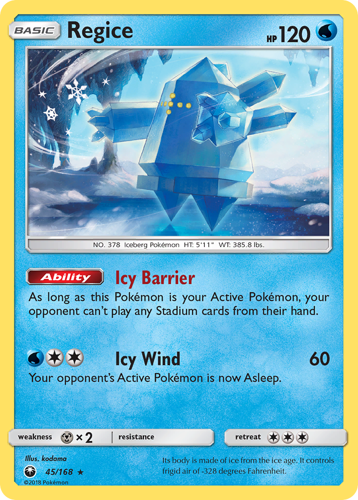 Regice (45/168) [Sun & Moon: Celestial Storm] | Card Citadel