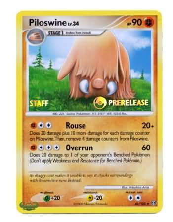 Piloswine (46/100) (Staff Prerelease Promo) [Nintendo: Black Star Promos] | Card Citadel