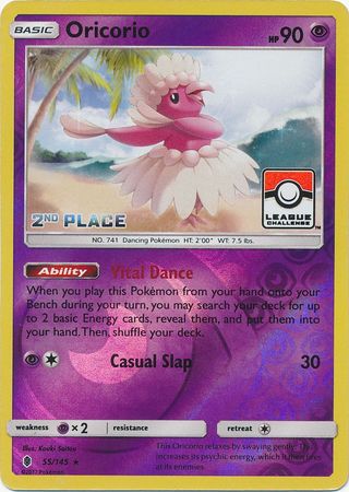 Oricorio (55/145) (League Promo 2nd Place) [Sun & Moon: Guardians Rising] | Card Citadel