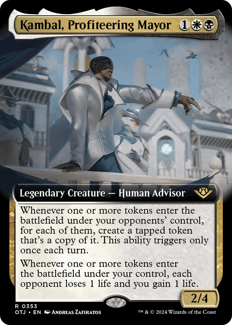 Kambal, Profiteering Mayor (Extended Art) [Outlaws of Thunder Junction] | Card Citadel