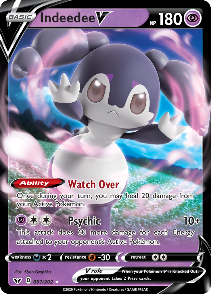Indeedee V (091/202) [Sword & Shield: Base Set] | Card Citadel