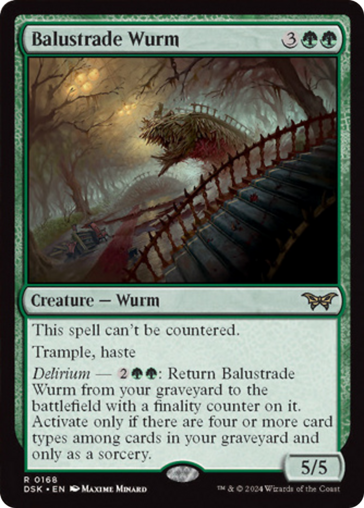 Balustrade Wurm [Duskmourn: House of Horror] | Card Citadel