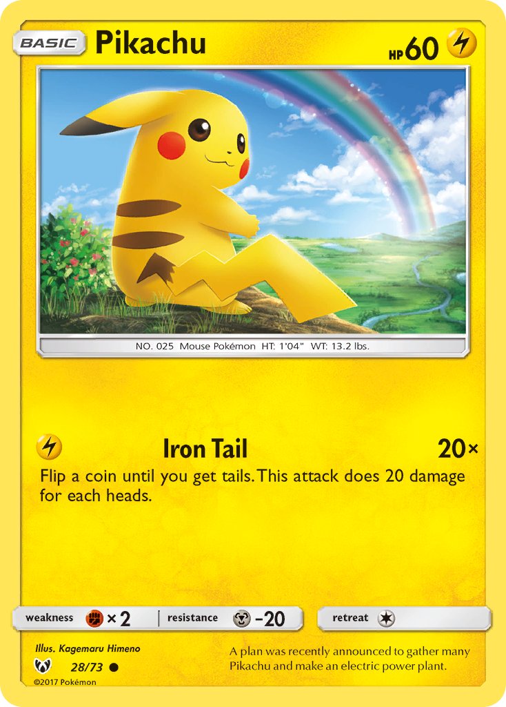 Pikachu (28/73) (Lets Play, Pikachu Cracked Ice Holo) (Theme Deck Exclusives) [Sun & Moon: Shining Legends] | Card Citadel