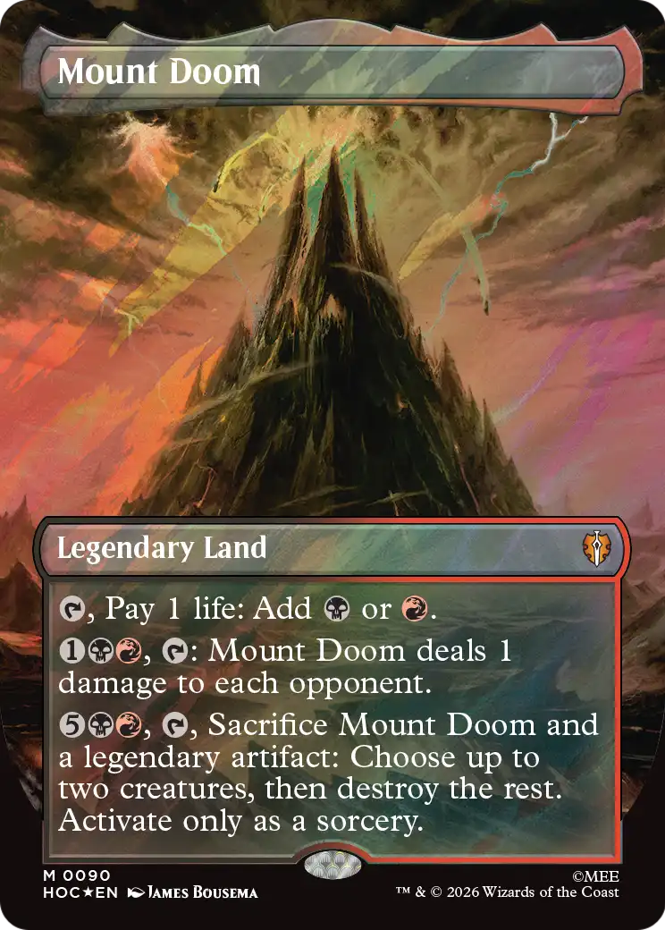 Mount Doom (Borderless) (Surge Foil) [The Hobbit: Eternal-Legal] | Card Citadel