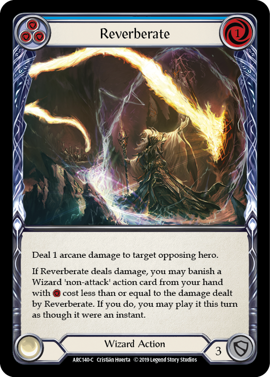 Reverberate (Blue) [ARC140-C] (Arcane Rising)  1st Edition Rainbow Foil | Card Citadel