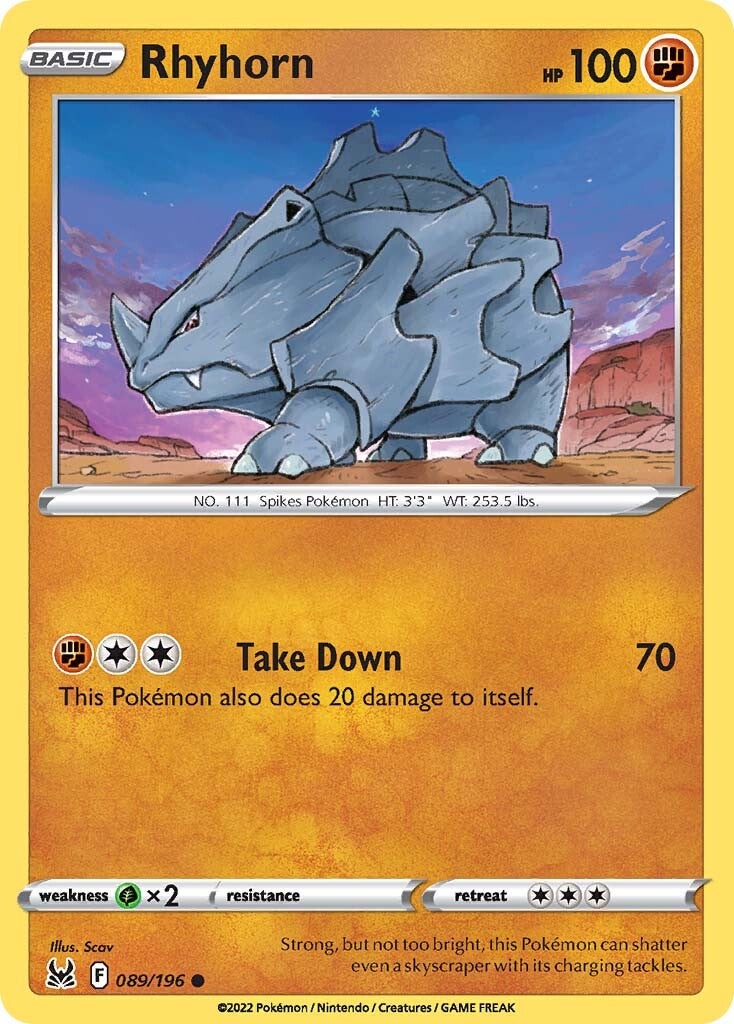 Rhyhorn (089/196) [Sword & Shield: Lost Origin] | Card Citadel