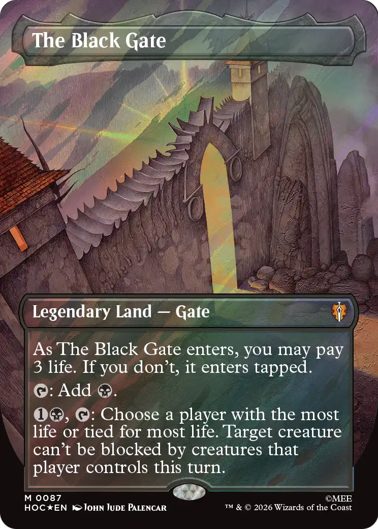 The Black Gate (Borderless) (Surge Foil) [The Hobbit: Eternal-Legal] | Card Citadel