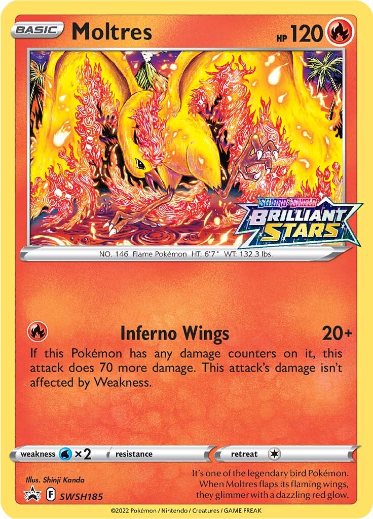 Moltres (SWSH185) (Prerelease Promo) [Sword & Shield: Black Star Promos] | Card Citadel