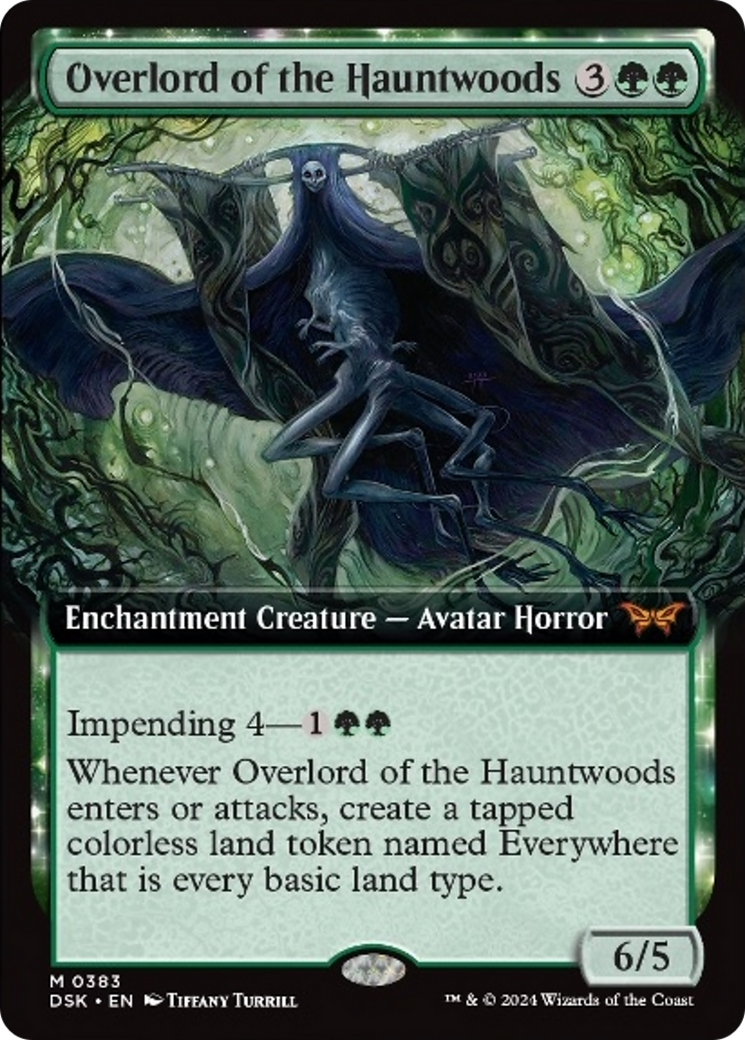 Overlord of the Hauntwoods (Extended Art) [Duskmourn: House of Horror] | Card Citadel