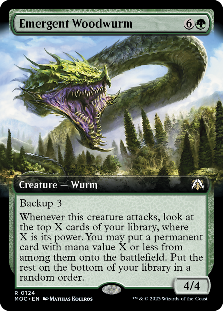 Emergent Woodwurm (Extended Art) [March of the Machine Commander] | Card Citadel