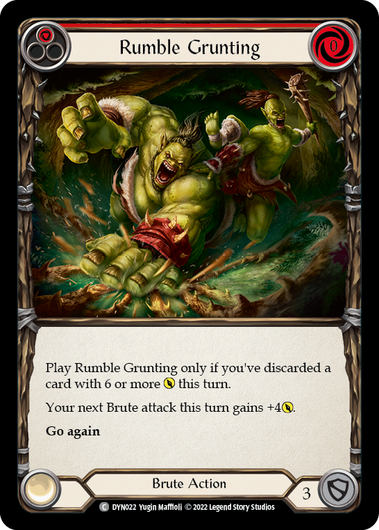 Rumble Grunting (Red) [DYN022] (Dynasty)  Rainbow Foil | Card Citadel
