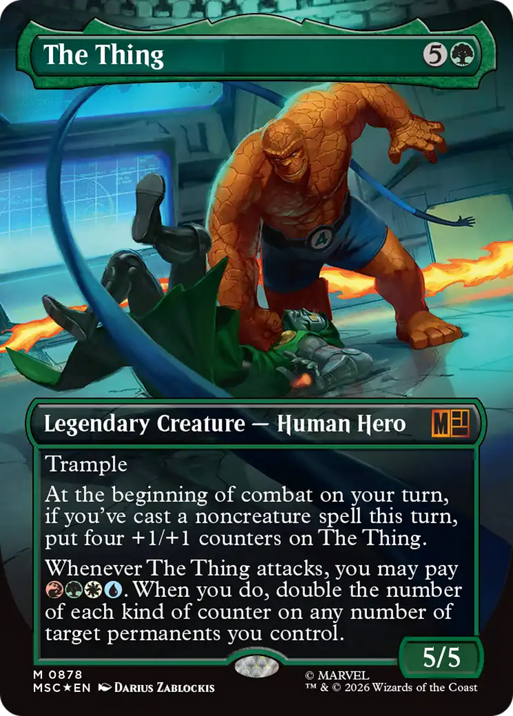 The Thing (Borderless) (Surge Foil) [Marvel Super Heroes Commander] | Card Citadel