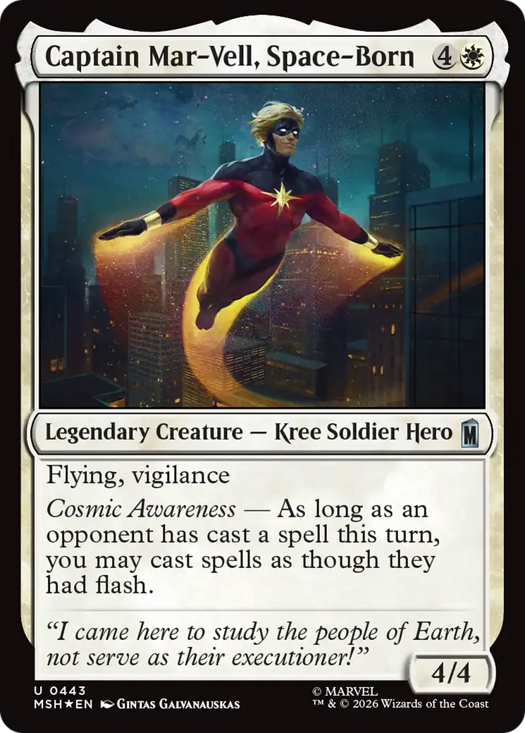Captain Mar-Vell, Space-Born (Surge Foil) [Marvel Super Heroes] | Card Citadel
