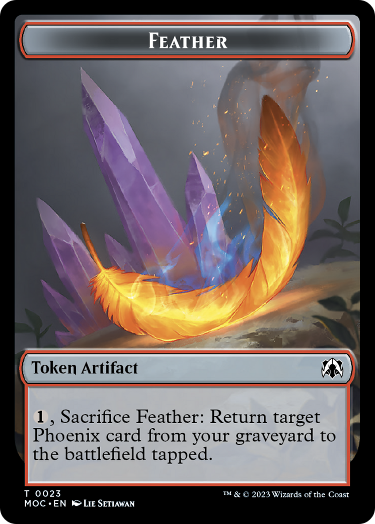 Feather // Servo Double-Sided Token [March of the Machine Commander Tokens] | Card Citadel