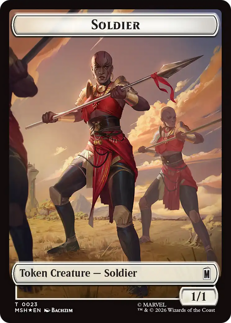Copy // Soldier Double-Sided Token (Surge Foil) [Marvel Super Heroes Commander Tokens] | Card Citadel