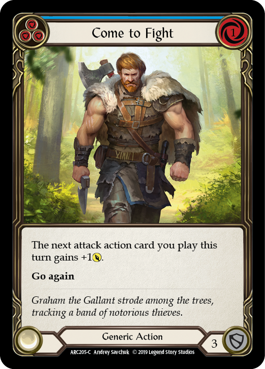 Come to Fight (Blue) [ARC205-C] (Arcane Rising)  1st Edition Normal | Card Citadel