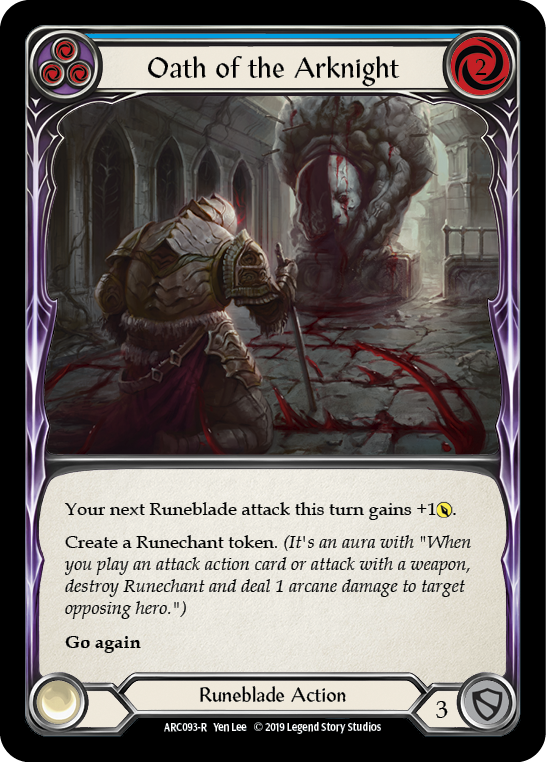 Oath of the Arknight (Blue) [ARC093-R] (Arcane Rising)  1st Edition Normal | Card Citadel