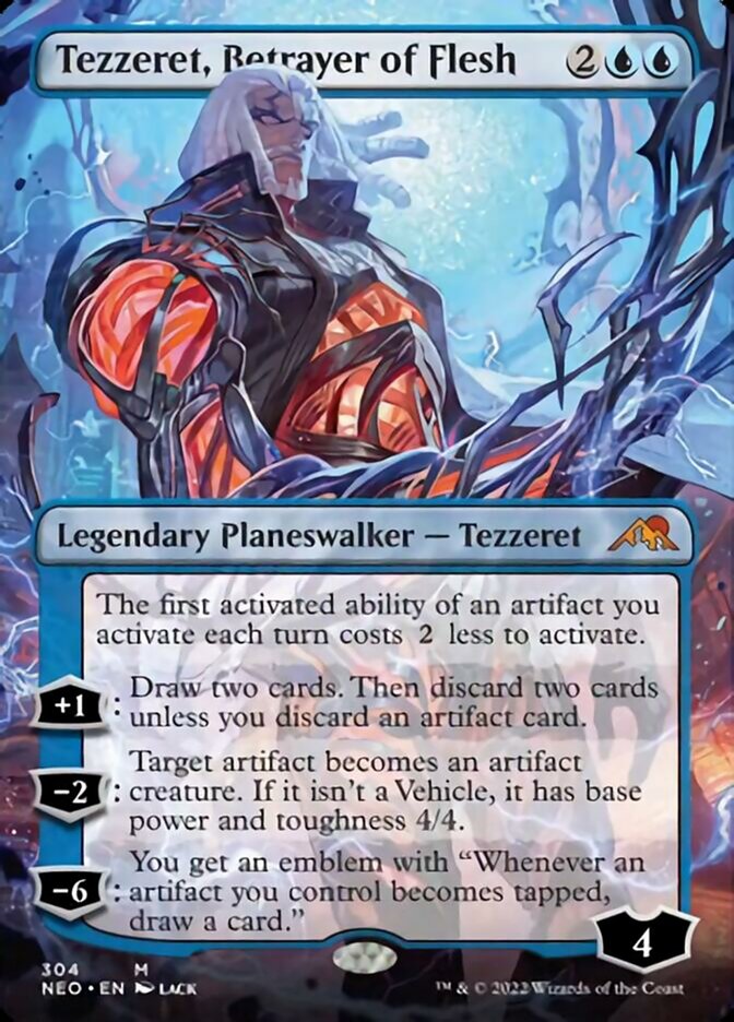 Tezzeret, Betrayer of Flesh (Borderless) [Kamigawa: Neon Dynasty] | Card Citadel