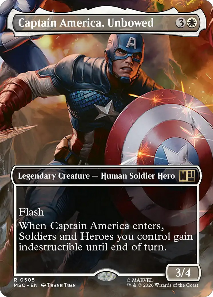 Captain America, Unbowed (Borderless) [Marvel Super Heroes Commander] | Card Citadel