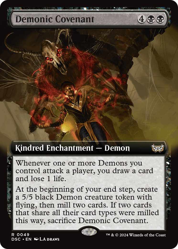 Demonic Covenant (Extended Art) [Duskmourn: House of Horror Commander] | Card Citadel