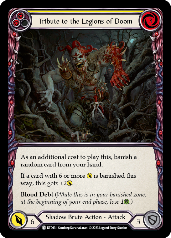 Tribute to the Legions of Doom (Yellow) [DTD131] (Dusk Till Dawn) | Card Citadel