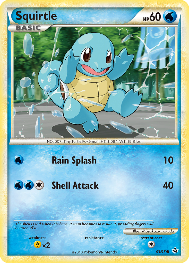 Squirtle (63/95) [HeartGold & SoulSilver: Unleashed] | Card Citadel