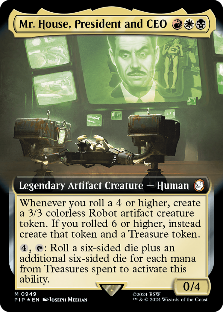 Mr. House, President and CEO (Extended Art) (Surge Foil) [Fallout] | Card Citadel