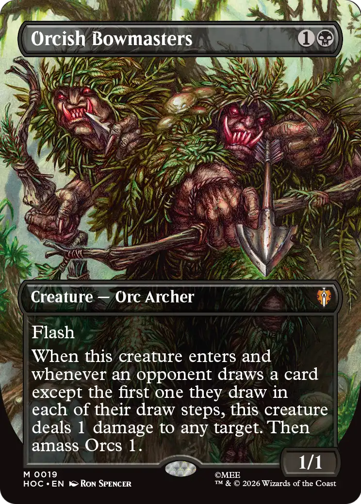 Orcish Bowmasters (Borderless) (Surge Foil) [The Hobbit: Eternal-Legal] | Card Citadel