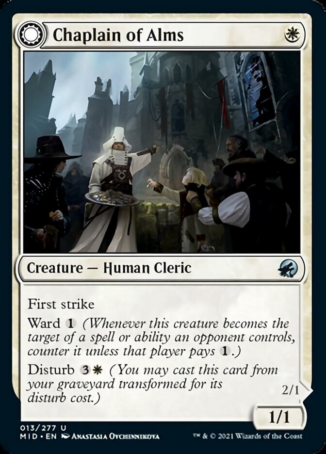Chaplain of Alms // Chapel Shieldgeist [Innistrad: Midnight Hunt] | Card Citadel