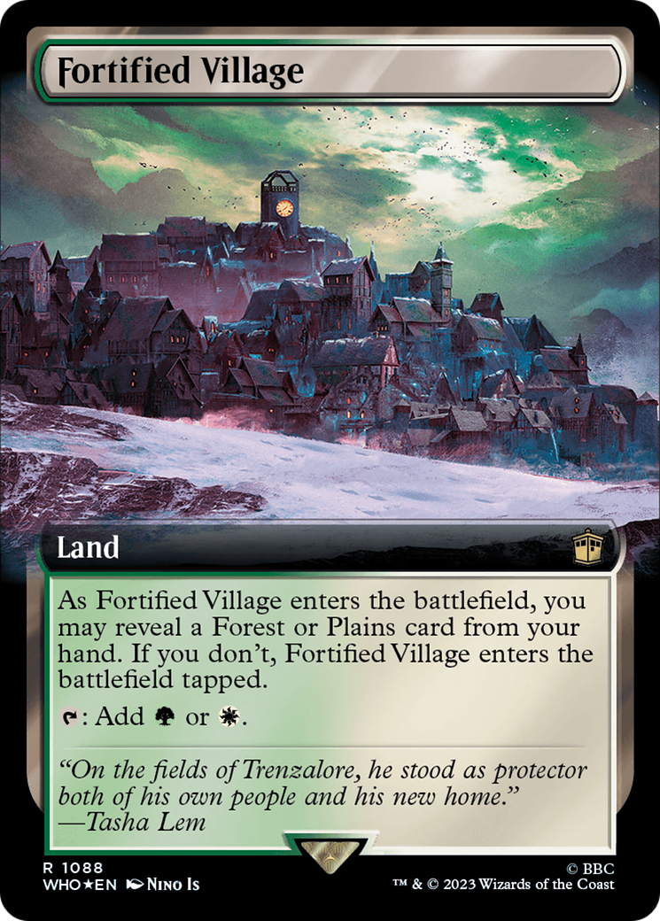 Fortified Village (Extended Art) (Surge Foil) [Doctor Who] | Card Citadel