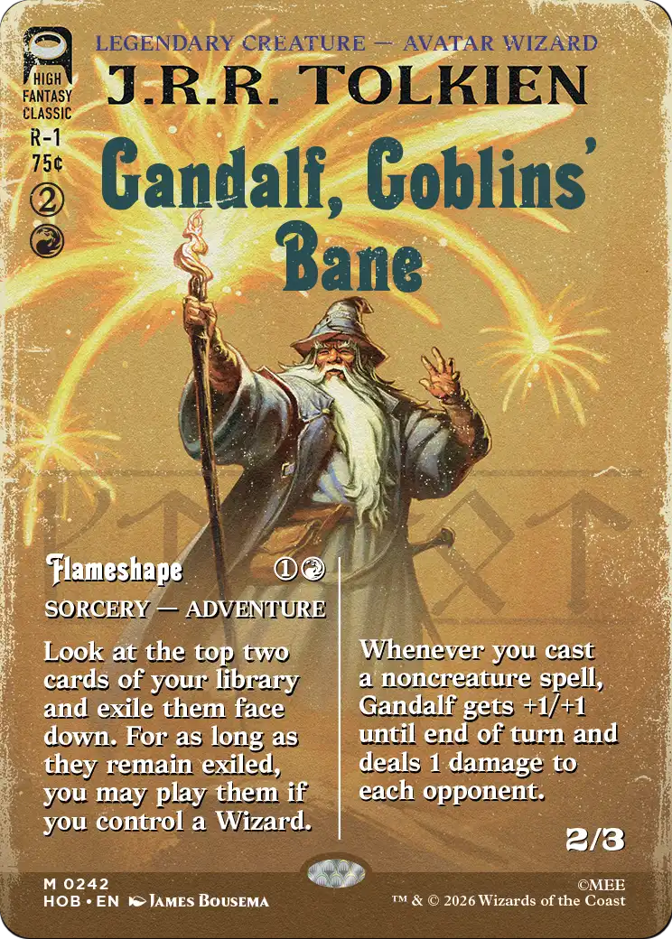 Gandalf, Goblins' Bane (Borderless) [The Hobbit] | Card Citadel