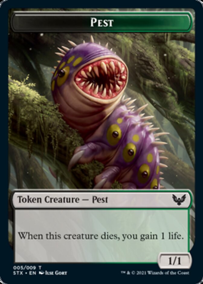 Fractal // Pest Double-Sided Token [Strixhaven: School of Mages Tokens] | Card Citadel