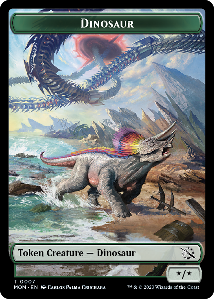 Soldier // Dinosaur Double-Sided Token [March of the Machine Tokens] | Card Citadel