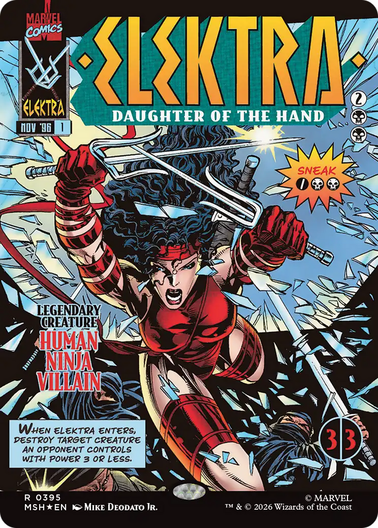 Elektra, Daughter of the Hand (Borderless) (395) [Marvel Super Heroes] | Card Citadel