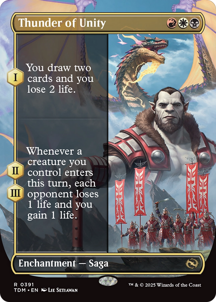 Thunder of Unity (Borderless) [Tarkir: Dragonstorm] | Card Citadel